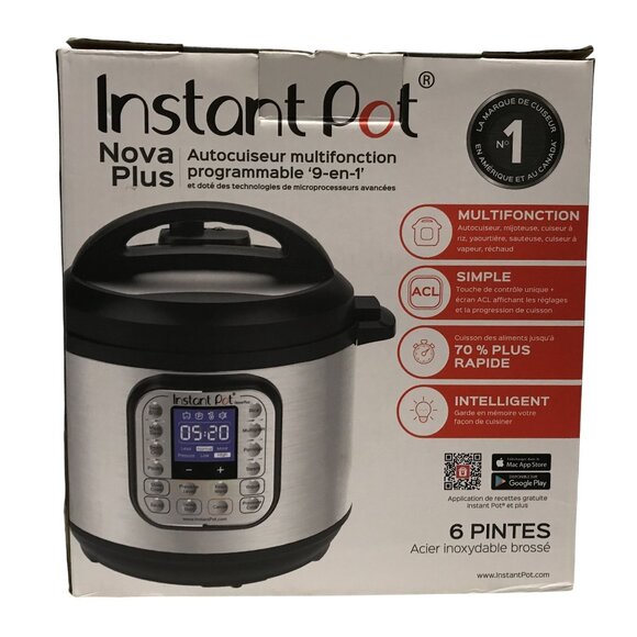 Instant Pot Nova Plus 9-in-1 Multi-Use Programmable Pressure Cooker 6 Quart Brus - Picture 6 of 7